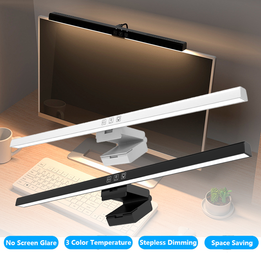 Office Furniture And Design - 50cm LEDモニターライトバー スクリーンハンギングランプ 無段階調光 USBデスクライト PCコンピューター学習