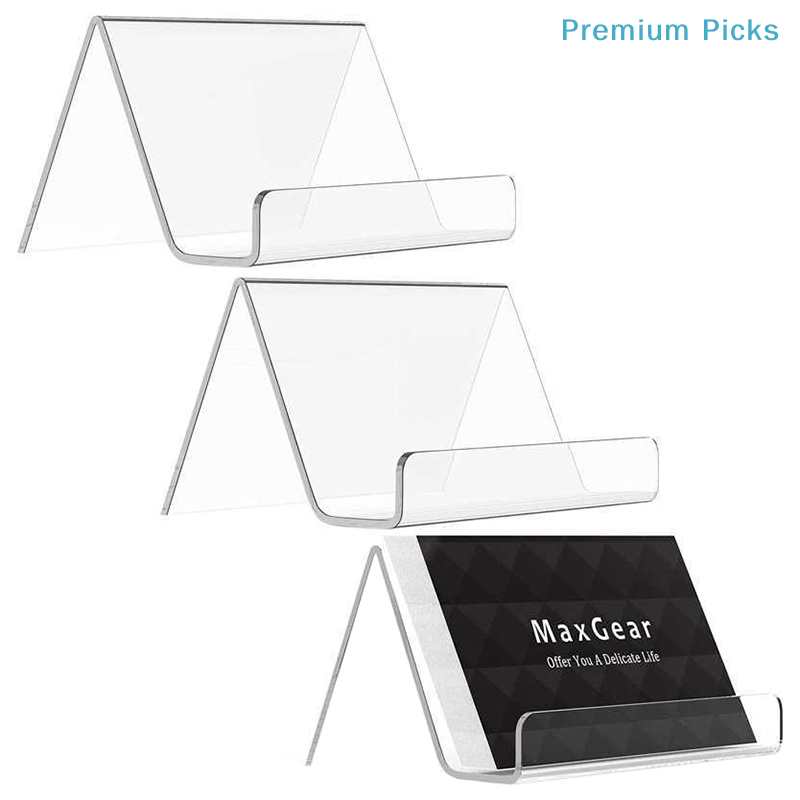 Office Furniture And Design - ポータブル透明アクリル製デスクトップ名刺ホルダー テーブルデスクシェルフボックス 収納ディスプレイスタンド レストラン オフィス用品
