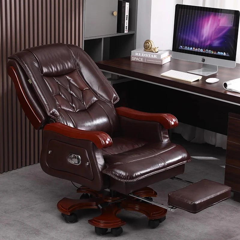 Office Furniture First - 革椅子第一層牛革大規模なビジネスリクライニングオフィスチェア無垢材マッサージ長椅子デビューローラウンジ家具