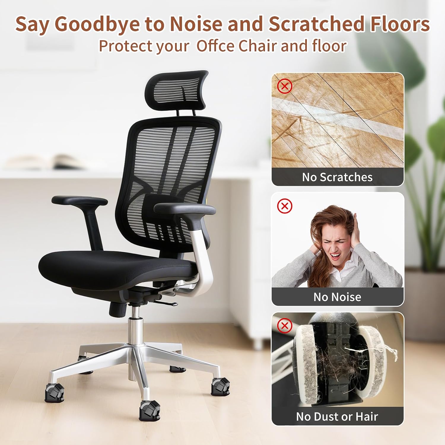 5個入り 椅子脚プロテクター オフィスチェアホイールカップ  - Office Furniture Heaven のレビューと価格