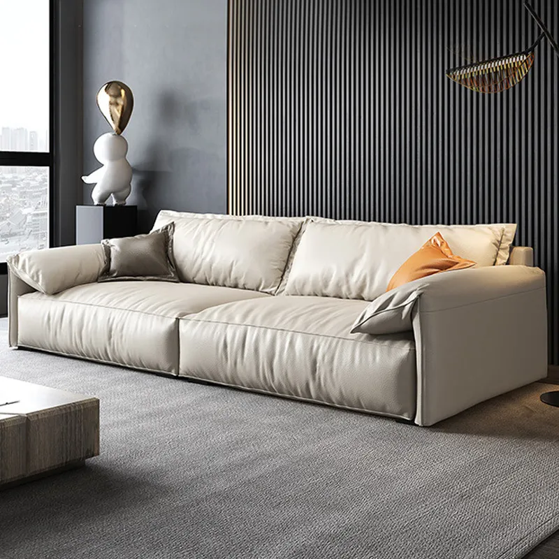 革製オフィスソファ第一層牛革モダンライトラグジュアリーレセプ - Office Furniture First のレビューと価格