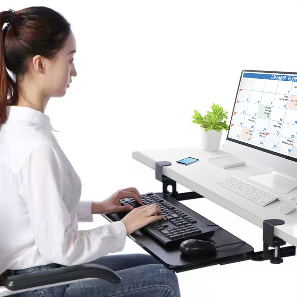 デスク下キーボードトレイ 高さ調節可能 引き出し式キーボード - Keyboard Drawer Under のレビューと価格