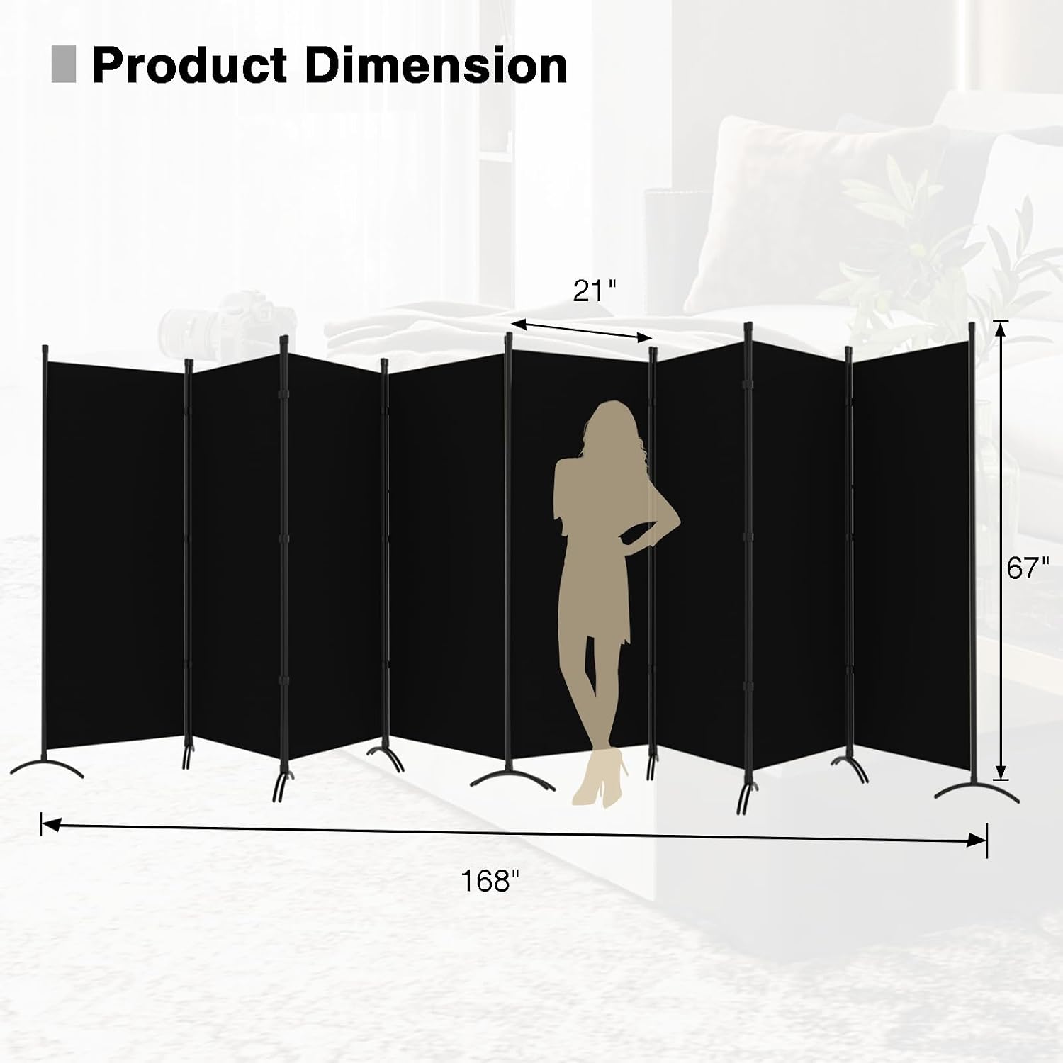 ルームディバイダー-折りたたみ式プライバシースクリーン、6フ - Partition Screen Divider のレビューと価格